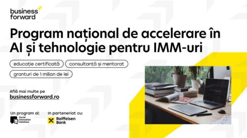 Social Innovations Solutions și Raiffeisen Bank lansează Business Forward: program gratuit de accelerare în AI pentru IMM-uri, cu granturi totale de 1 milion de lei