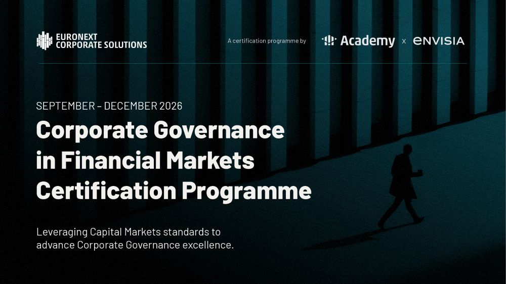 Envisia și Academy – Euronext Group lansează un nou program de certificare dedicat guvernanței corporative pe piețele financiare
